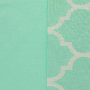 Комплект постельного белья евро, 100% Хлопок, наволочки 70x70 2шт, мята, PC02254 000000000001189031