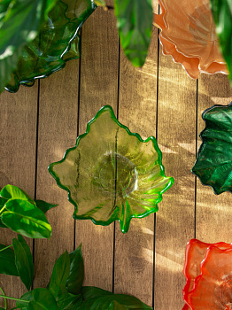 Ваза-конфетница 14см EFE GLASS Цветок прозрачный зеленый стекло 000000000001213532