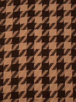 Палантин 70х180см орнамент гусиная лапка шоколаный полиэстер 000000000001229212