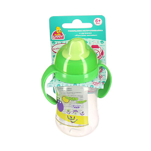 Поильник-Непроливайка с твердым носиком Веселые животные Lubby, от 6 месяцев, 250мл 000000000001135465