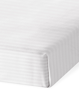 Простыня сатин-страйп DE'NASTIA 150х215см 100%Хлопок белый C010587 000000000001164857