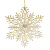 Новогоднее подвесное елочное украшение Снежинка резная золотая из полипропилена 14,5x12,5x0,2см 82280 000000000001201806
