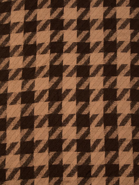 Палантин 70х180см орнамент гусиная лапка шоколаный полиэстер 000000000001229212