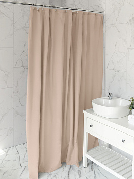 Шторка для ванной 200x200см DE'NASTIA Эмбосс бежевый микрофибра полиэстер 000000000001219126