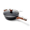 Сковорода с крышкой 28см PHANTOM CHEF глубокая ручки soft touch индукция black 000000000001221207