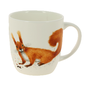 Кружка костяной фарфо 380 мл,  Наглая рыжая морда Белка в подарочной коробке,КРС-767 000000000001193674