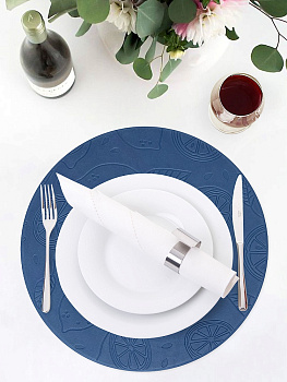 Салфетка сервировочная D36см DeNASTIA лимоны синий ЭВА E000104 000000000001204629