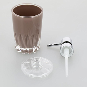 Диспенсер для жидкого мыла DE'NASTIA граненый вишневый пластик 000000000001207095