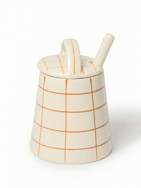 Сахарница с ложкой 200мл DE'NASTIA lattice коричневый керамика 000000000001231352