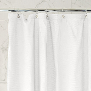 Шторка для ванной 200x200см DE'NASTIA Эмбосс белый микрофибра полиэстер 000000000001219125