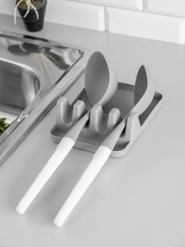 Подставка для кухонных принадлежностей 14x18x5см DE'NASTIA серый полипропилен 000000000001212519