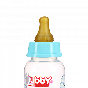 Бутылочка с соской Веселые животные  Lubby, от 0 месяцев, 250мл., полипропилен, латекс 000000000001140713