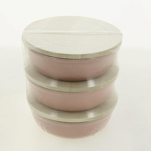 Набор для холодца 3шт Традиция (600мл/крышка-доска разделочная) розовый керамика 000000000001207300