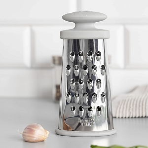 Терка XS 15,5x8x4,5см DE'NASTIA плоская серый нержавеющая сталь 000000000001212652