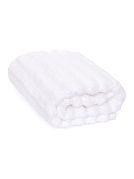 Полотенце махровое 40x60см DE'NASTIA Узкая Волна 500гр белый хлопок 000000000001211683