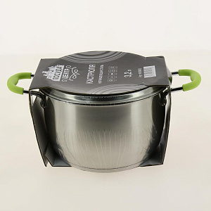 Кастрюля 3,2л с крышкой,20х12,5см,нержавеющая сталь,посуда центр,M18881 000000000001190935