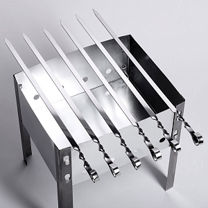 Мангал 300х250х140мм толщина 0,5мм без шампуров в коробке сталь 000000000001211095