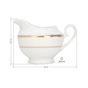 Молочник 260мл Анжелика с золотом фарфор 000000000001219760