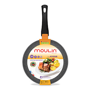 Сковорода 24см MOULIN VILLA Кухня глубокая индукция антипригарная алюминий 000000000001125982