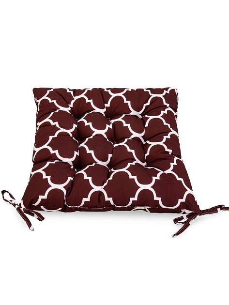 Подушка на стул 40x40см Сетка коричневый полиэстер 000000000001228077