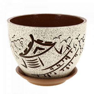 Горшок для цветов декоративный керамический Япония текстурный №4 1л ГК 13 000000000001200880