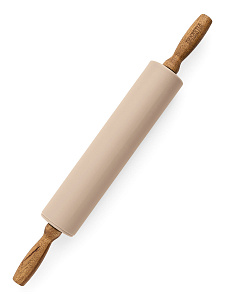 Скалка 42,5x24,5x5см DE'NASTIA деревянная ручка бежевый силикон 000000000001213973