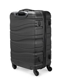 Чемодан на колесах L (48х30х75см) волна серый ABS 000000000001226525