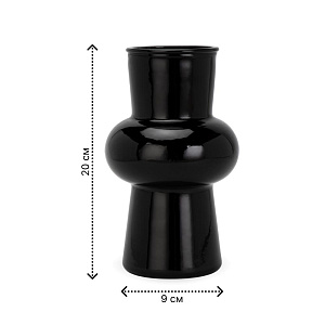 Ваза 20см Grace черный стекло 000000000001224014