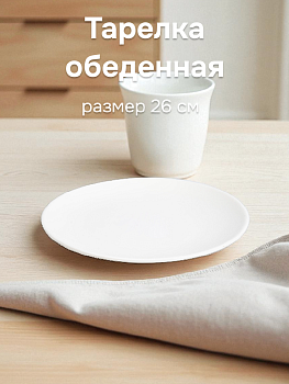 Тарелка обеденная 26см MATISSA Classic фарфор 000000000001220448