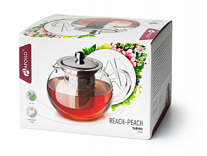 Чайник заварочный 800мл APOLLO Reach-Peach жаростойкое стекло/нержавеющая сталь 000000000001177965