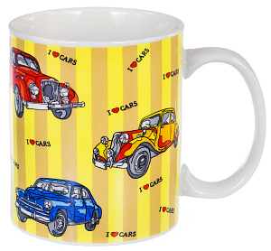 Кружка 350мл фарфор  Ретро авто Olaff 133-08020 000000000001197923