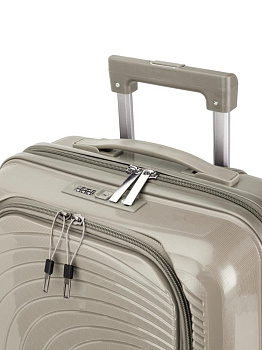 Чемодан на колесах S (36х22х55см) абстракция с дополнительным отделом бежевый PP 000000000001226561