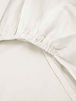 Проcтыня натяжная DE'NASTIA сатин 200x200+25см 100%Хлопок молочный C010765 000000000001192993