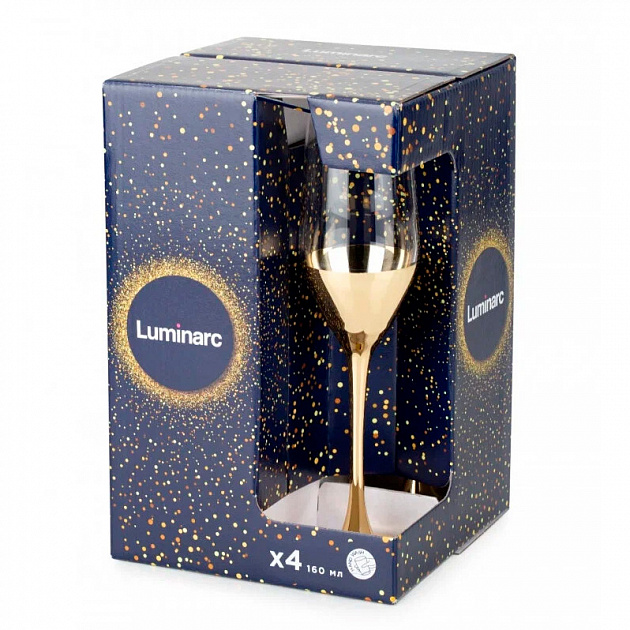 CELESTE Набор бокалов для шампанского 4шт 160мл ОСЗ Электрическое золото стекло 000000000001207389
