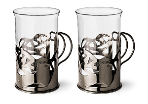 Набор стаканов в подстаканнике APOLLO genio "Cite Black Onyx" 250 мл 2 шт,CTO-250 000000000001192565