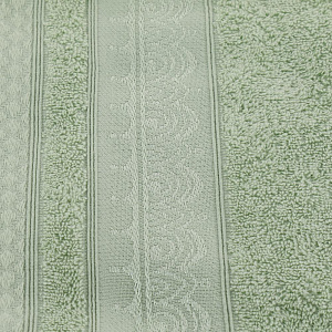Полотенце махровое 50*90 Жасмин зеленый пр-ва Азербайджан, 100% хлопок, кольцевая пряжа. Гладкокрашеные с жаккардовым бордюром, 400г 000000000001196774