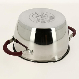 Кастрюля из нержавеющей стали, стеклянная крышка с силиконовыми прихватками и пароотводом 2л Exellence Sweet Home SH08008 000000000001191174