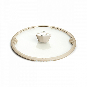 Сковорода с крышкой 28см DE'NASTIA глубокая силикон бежевый алюминий 000000000001223615