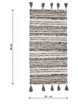 Коврик универсальный 60X90см LUCKY КОСА белый/светло-серый хлопок 000000000001225678