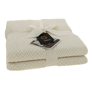 Плед DE'NASTIA Елочка 150х200 100%полиэстер молочный T040153 000000000001200622