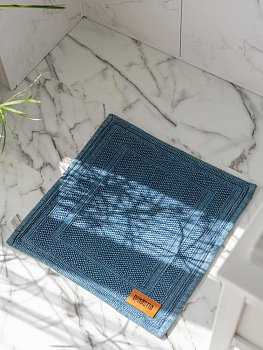 Коврик универсальный 50х50см DE'NASTIA джинс букле синий хлопок 000000000001214347