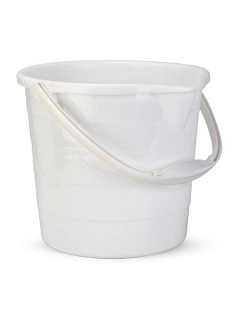 Ведро 10л без крышки со сливным носиком белый полиэтилен 000000000001227331