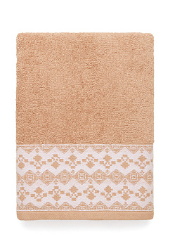 Полотенце 70х130см DE'NASTIA ТАЛИСМАН терракотовый хлопок-100% 000000000001215368