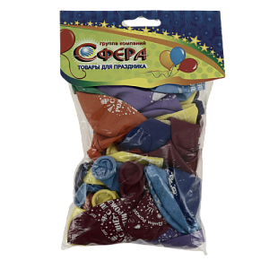 Набор шаров 30шт 30см СФЕРА С днем рождения 000000000001166930