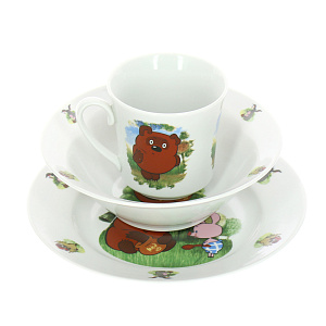 Набор посуды Винни Пух Союзмультфильм, фарфор, 3 предмета 000000000001123089