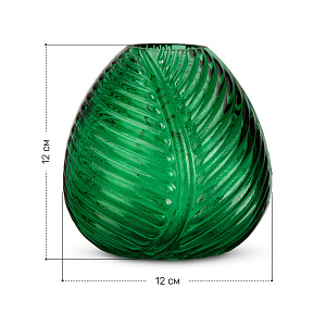 Ваза 12см Лист зеленая стекло 000000000001220753