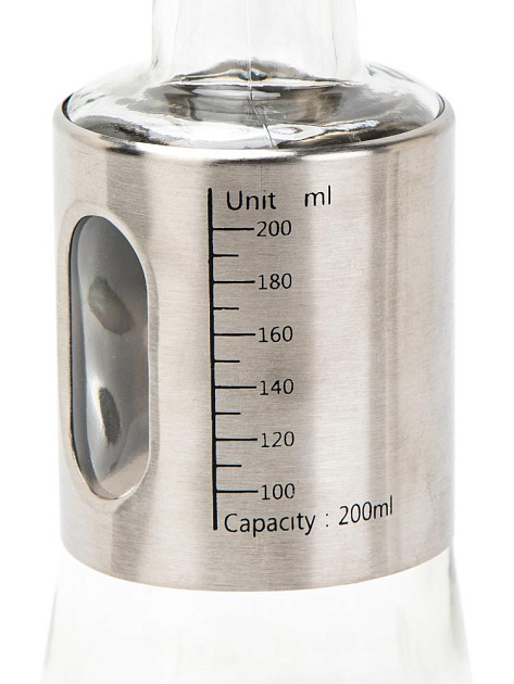 Бутылка для масла/соусов 6,5х19см 200мл с дозатором нержавеющая сталь/стекло 000000000001228454