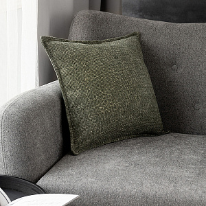 Наволочка декоративная 45х45см DE'NASTIA на молнии зеленый шенилл меланж полиэстер 000000000001226964