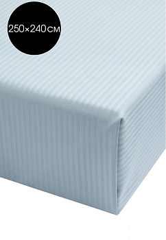 Проcтыня 250x240 DE'NASTIA сатин-страйп 3мм голубой хлопок 000000000001215819