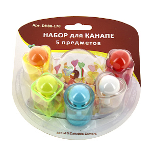 Набор для канапе 5предметов МУЛЬТИДОМ высота формочек 4,5см полипропилен/полистирол 000000000001190133